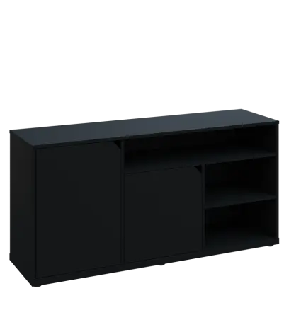 KU2-15DN3 L skříňka nízká 2-dveřová, nika, 740x1522x400, provedení levé, černá